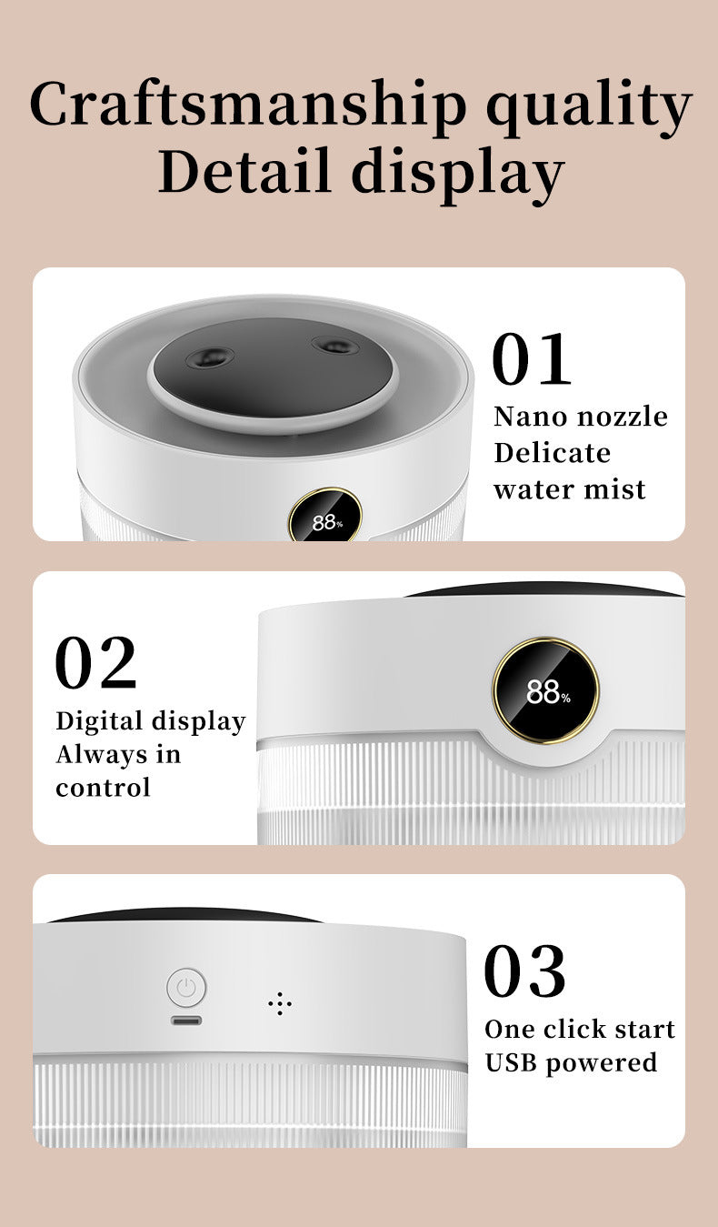 2000ML Large Capacity Humidifier with LED Display - Silent Cool Mist Air Humidifier for Home and Office 3