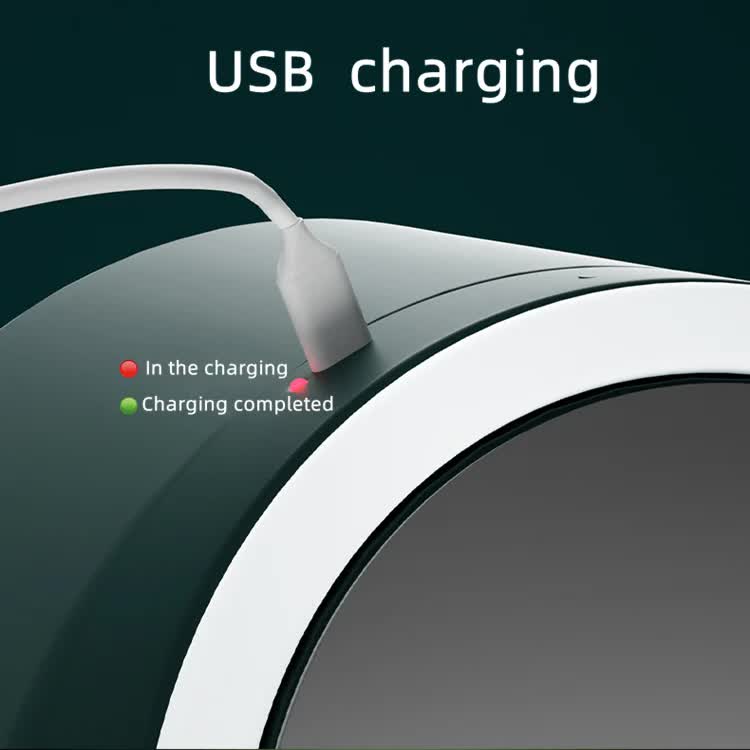 Green LED Vanity Makeup Organizer with Partition Storage and Touch-Control Mirror - Large Capacity Cosmetic Box 5