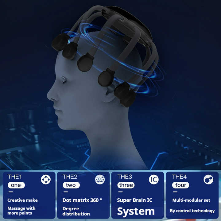 White Standard B model [5 modes + vibration + timing]  Multifunctional Electric Head Massager with 14 Nodes- Scalp Stress Relief 5