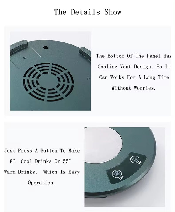 Green Multifunctional Cooling and Heating Cup with Mug - 10W Rapid Temperature Adjustment 4