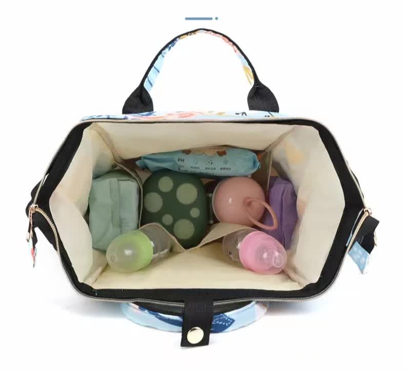 Large Capacity Multi-Functional Baby Diaper Backpack - Stylish and Travel-Friendly Mummy Bag  Crown Blue 5