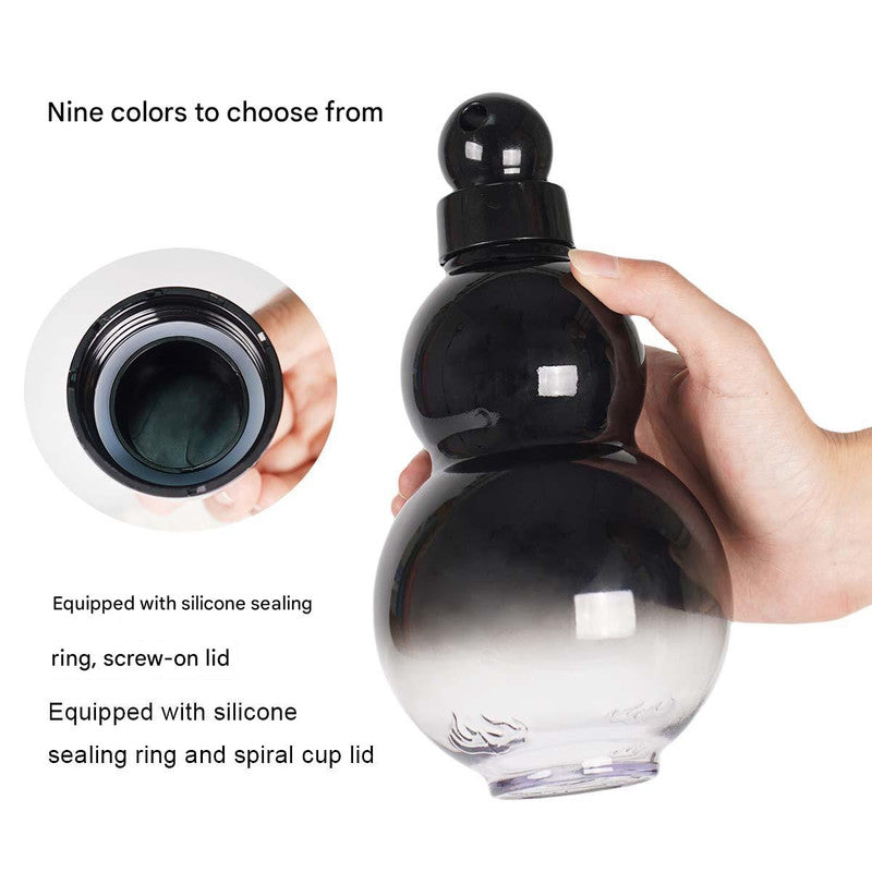 32oz Black Myth Wukong Inspired Gourd Water Plastic Green Bottle - Decorative Double-Layer Flask with Calligraphy and Accessories 6
