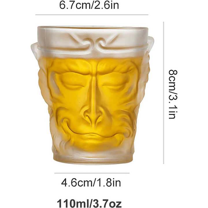 4 PCS Black Myth Wukong Crystal Glass Cup - Frosted with Gold Detailing 4