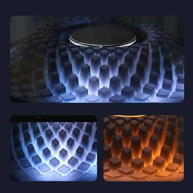 LP90 White 360° Bluetooth Home Theater Speaker With Two Microphones - LED Light Effect, 120W Surround Sound 5