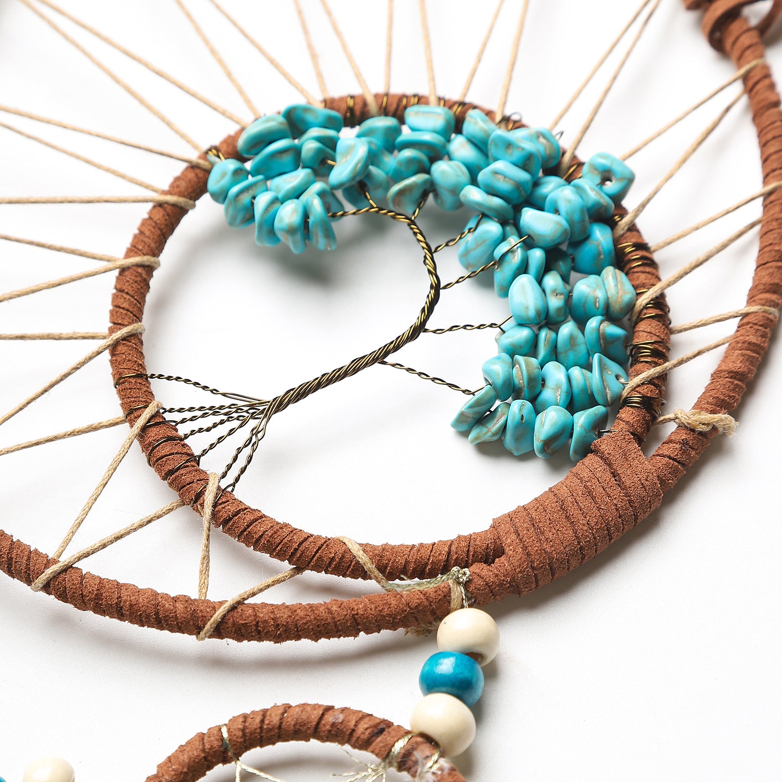 Handmade Dream Catcher with Feathers - Bohemian Wall Hanging Decorative Wind Chime 3