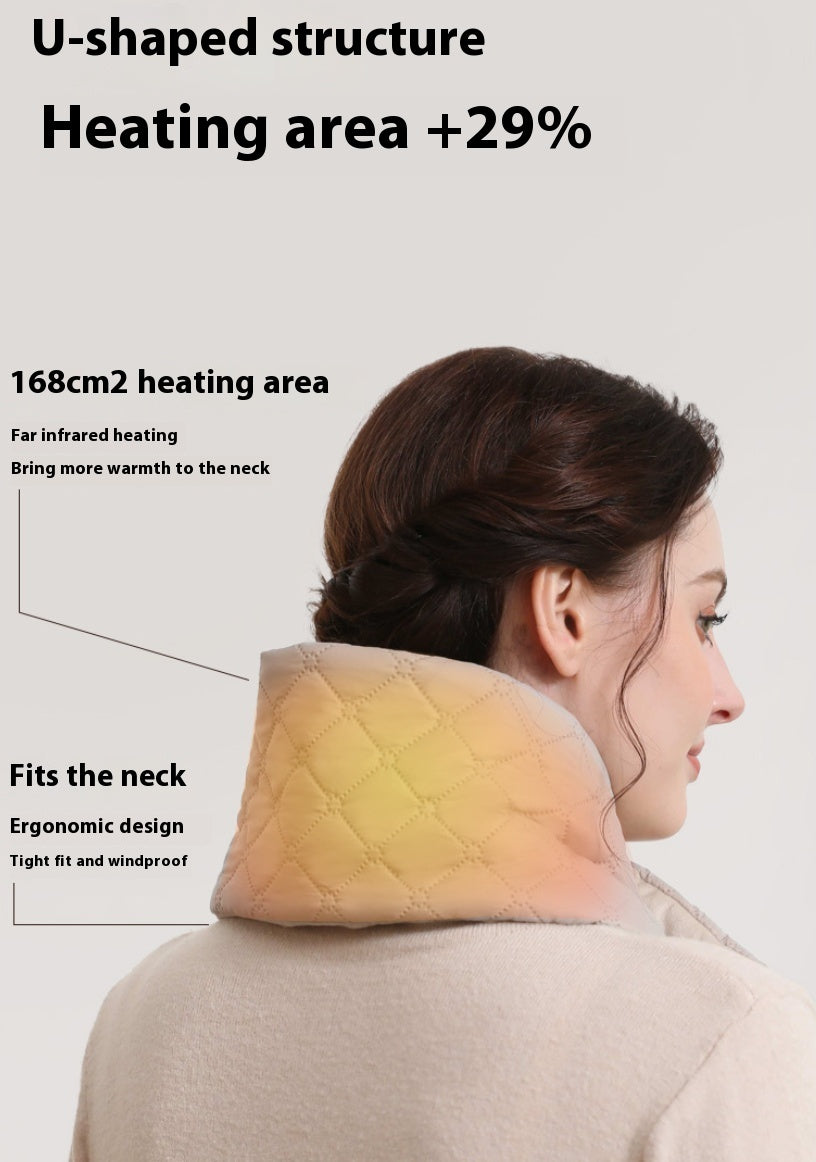 Beige Upgraded Electric Heated Scarf - 3-Level Adjustable Heating 3