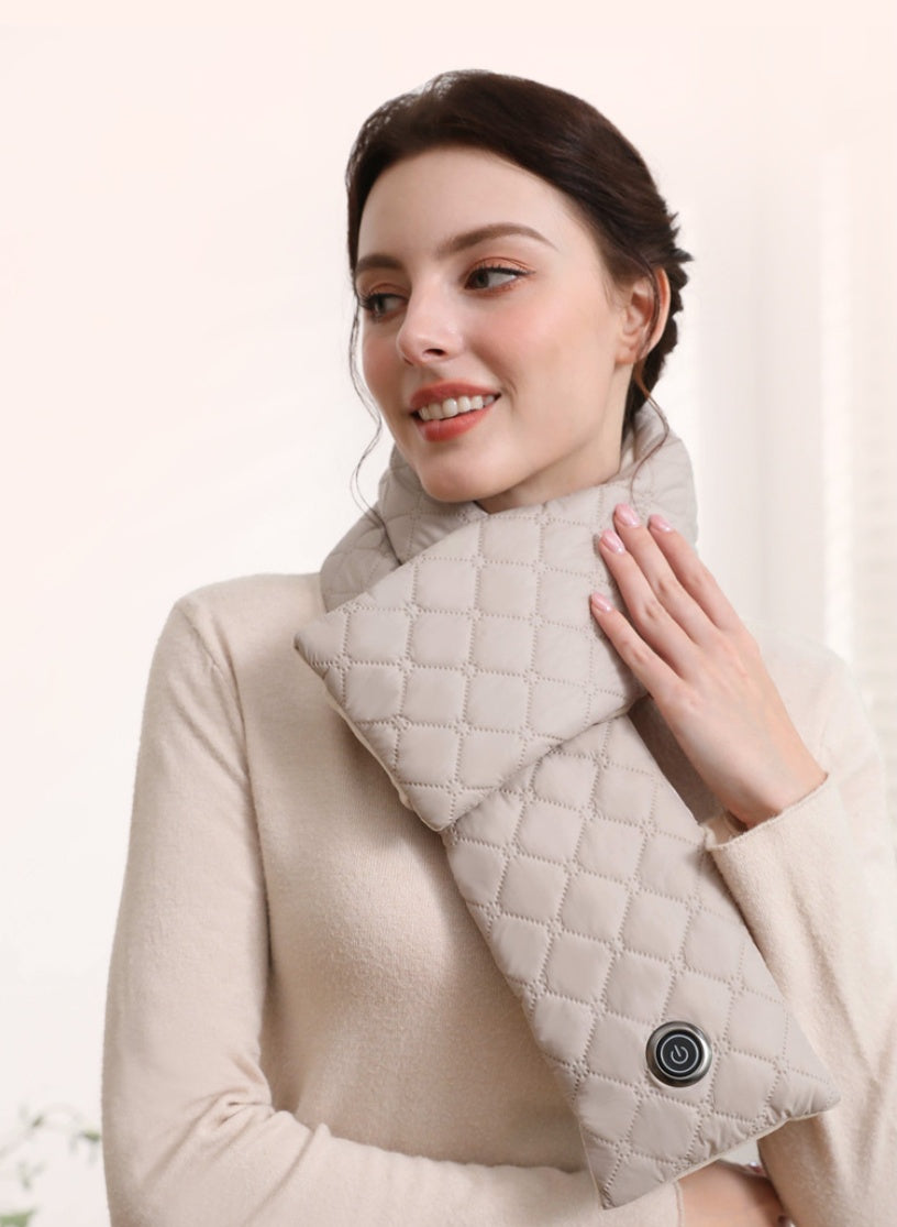 Beige Upgraded Electric Heated Scarf - 3-Level Adjustable Heating 4