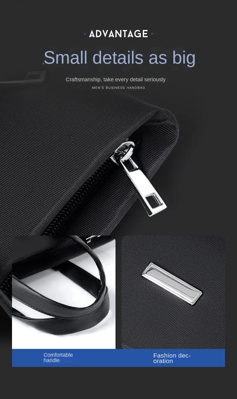 Black Lightweight Business Tote Bag - Durable and Stylish for Work and Travel 3