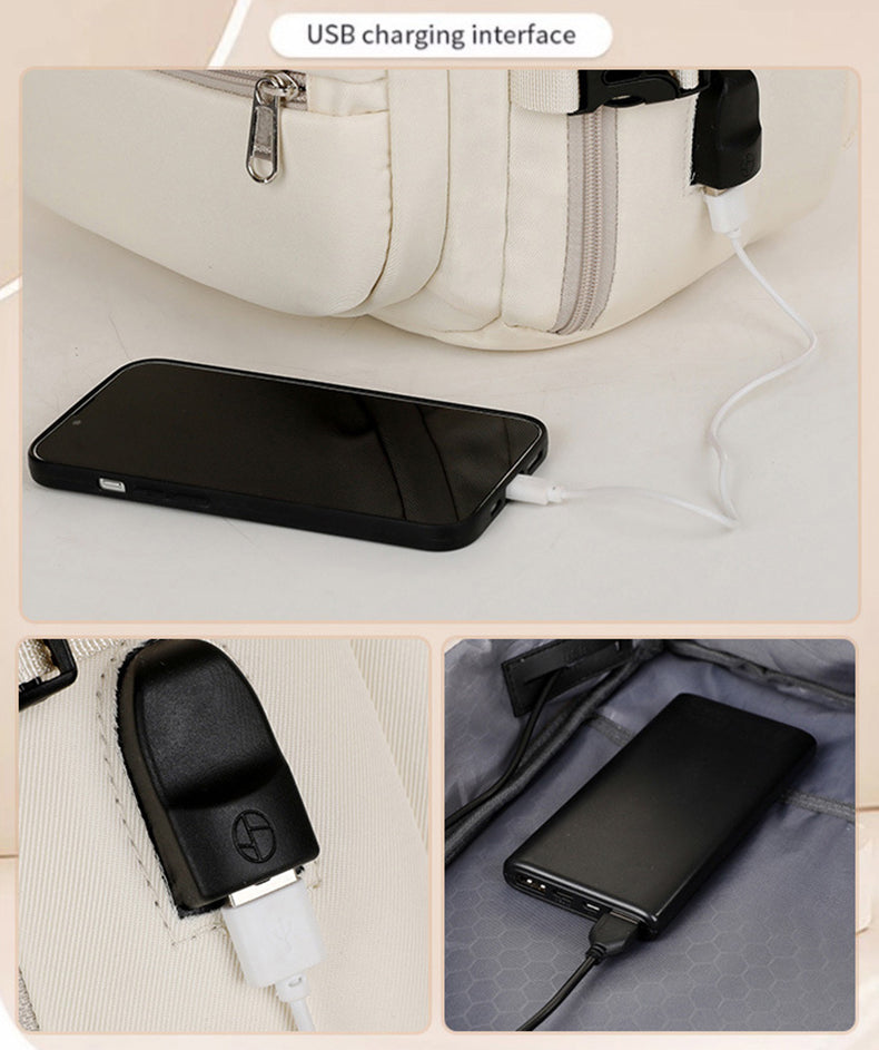 Gray Capacity Travel Backpack with USB Charging Port - Gray 5