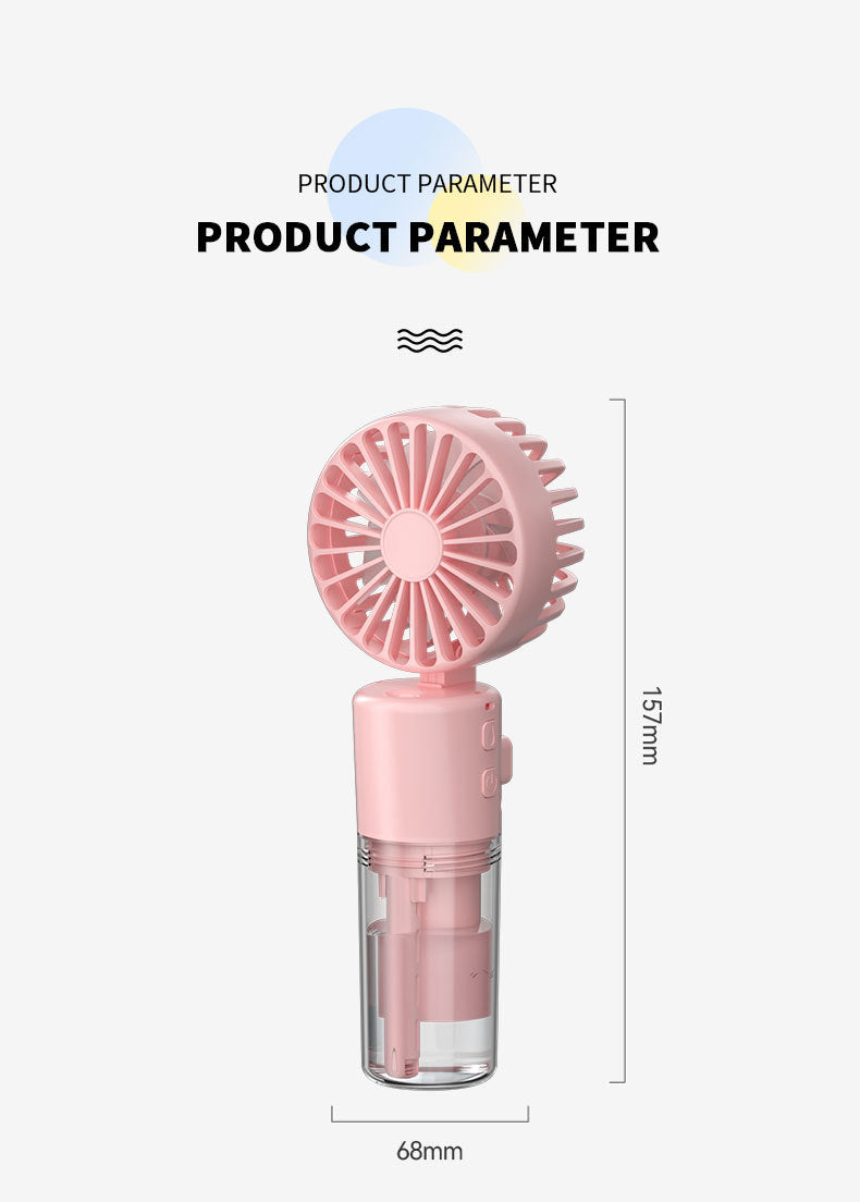 Portable 4-Speed Mini Spray Fan with Moisturizing Function - F2 Green (2PCS) 5