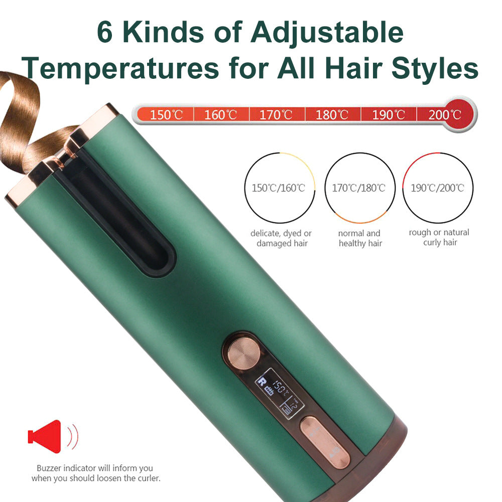 Cordless Automatic Hair Curler with Adjustable Temperature - Purple 3