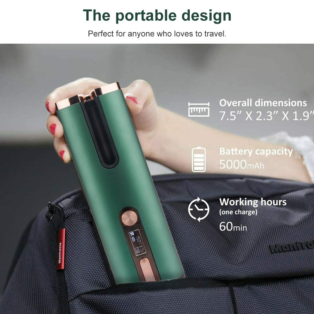 Cordless Automatic Hair Curler with Adjustable Temperature - Gray 4