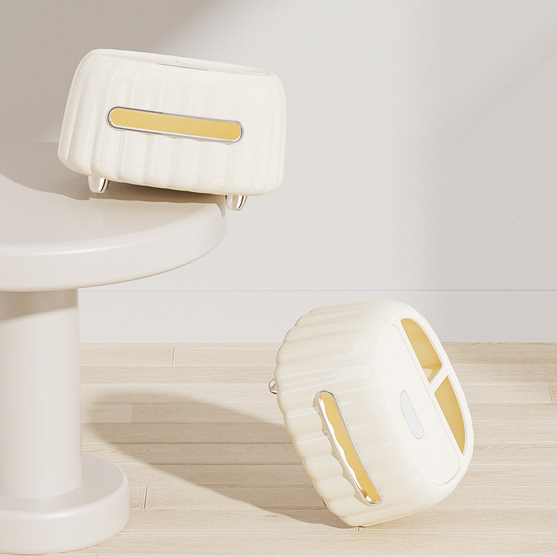 Multi-Functional Tissue Box Organizer with Storage Compartments - White 3