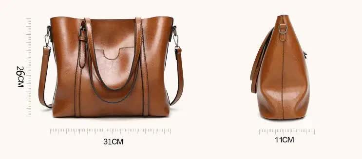 Elegant PU Leather Tote Bag with Detachable Strap - Black 4