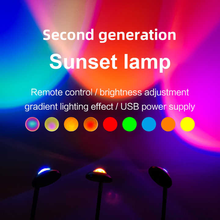 UFO RGB Sunset Projection Lamp with 16 Colors and Remote Control - Black 4