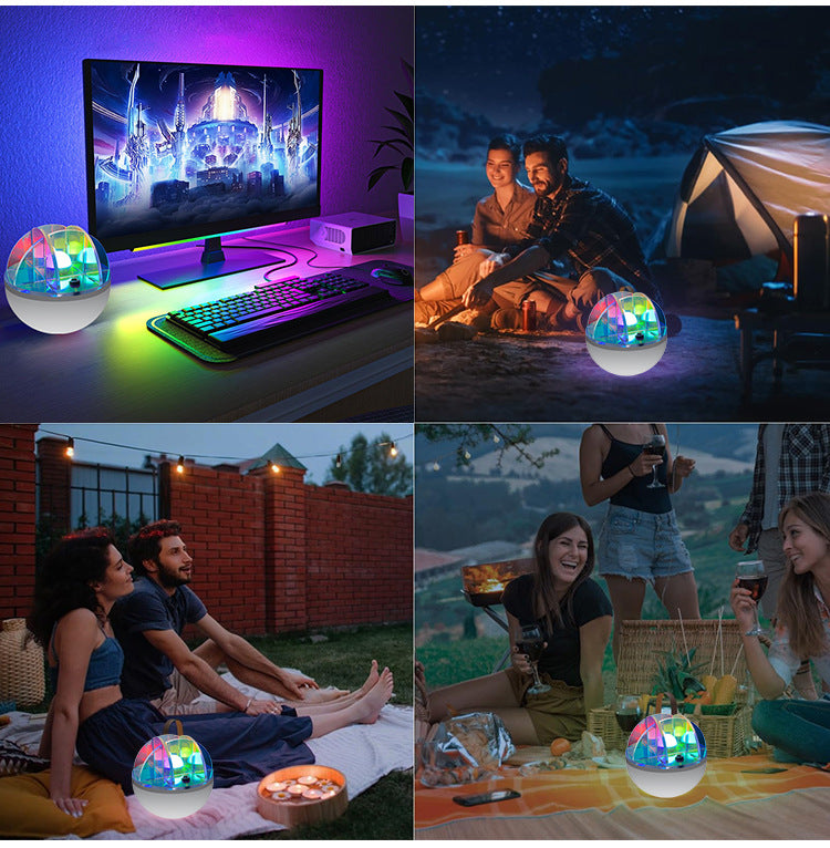 3W LED Acrylic Crystal Ball Night Light with Adjustable Colors - USB Powered 3