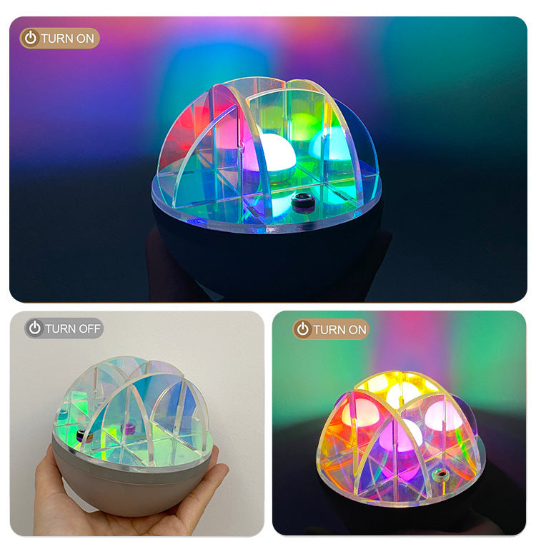 3W LED Acrylic Crystal Ball Night Light with Adjustable Colors - USB Powered 4