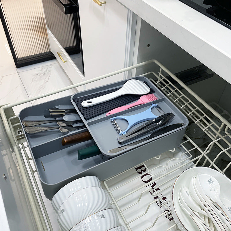 Kitchen Tableware Rack - Non-Punching Installation, Gray 3