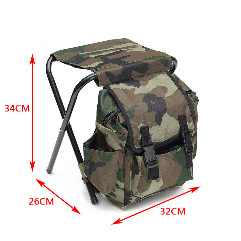 Camo Foldable Backpack Stool for Outdoor Camping, Fishing, and Hiking 4