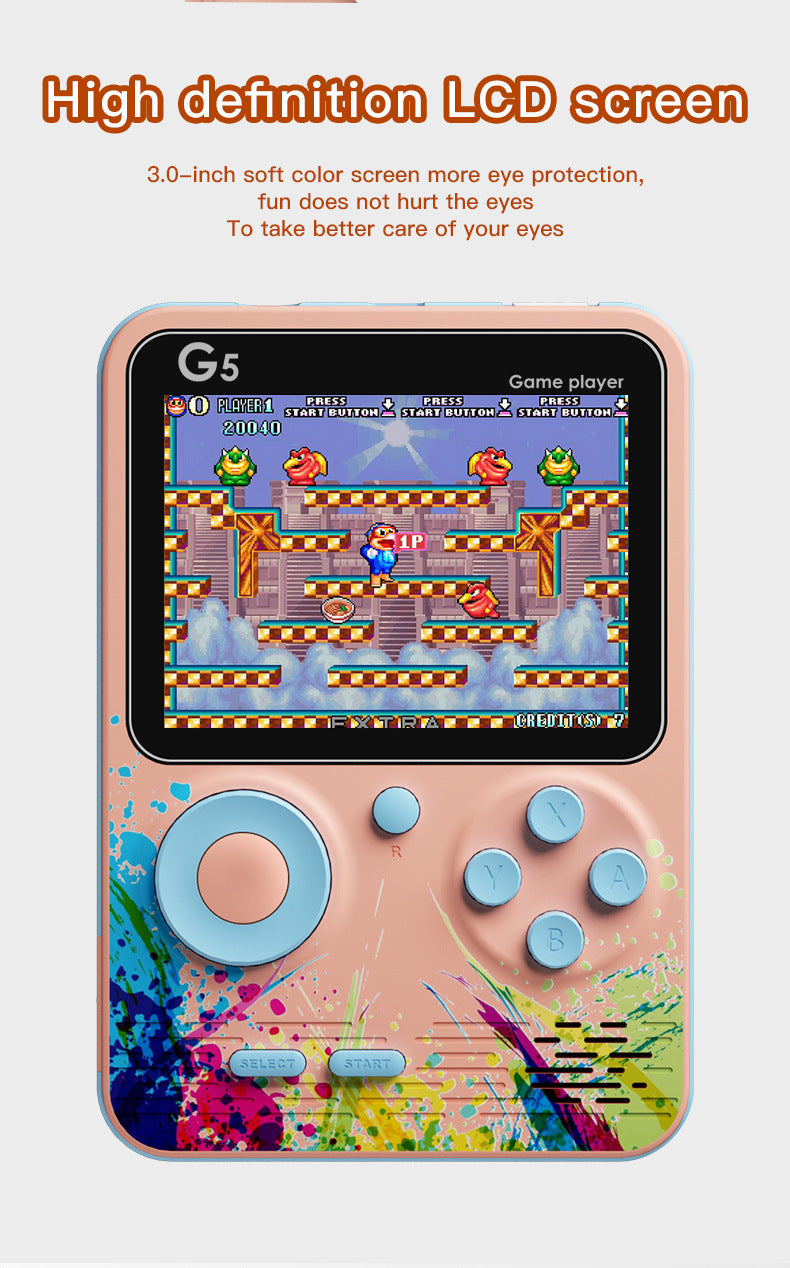 G5 Retro Handheld Game Console with 500 Classic Games - Sky Blue with gamepad 4