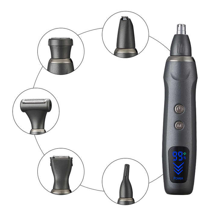 6-in-1 Rechargeable Electric Grooming Kit with Interchangeable Heads and LED Display 5