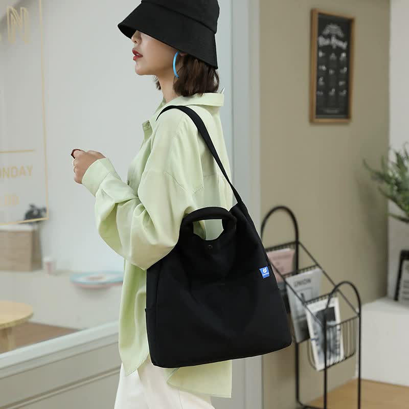 Red Minimalist Nylon Tote Bag with Adjustable Shoulder Strap, Large Capacity 3