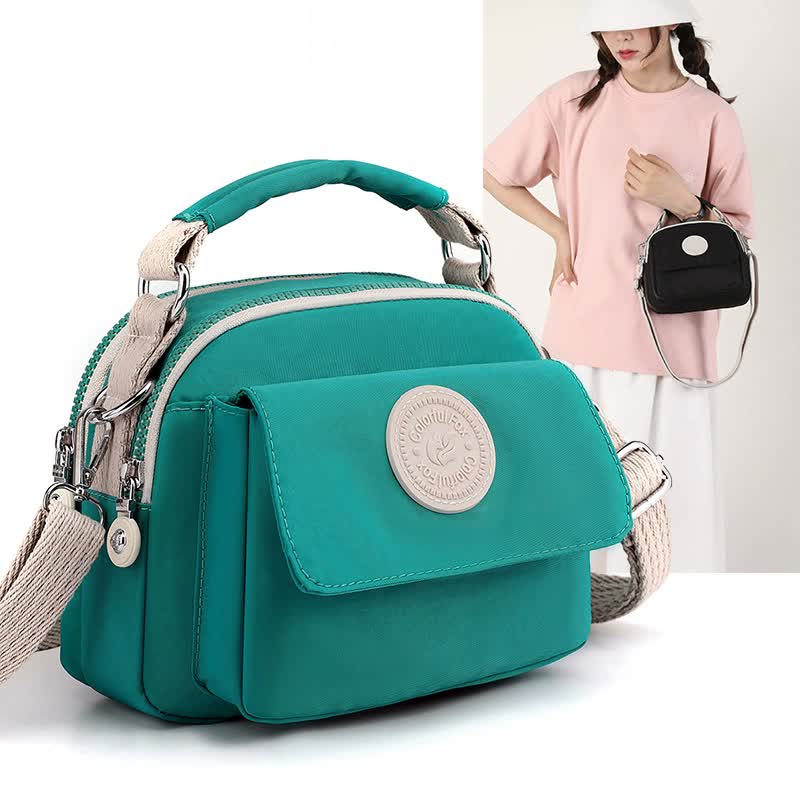 Pink Compact Nylon Crossbody Bag - Stylish and Versatile Shoulder Purse 5