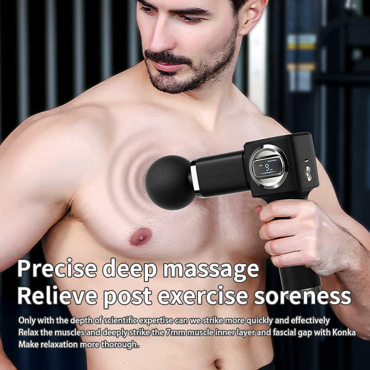 LC-007- blue Professional Massage Gun with LCD Display - Deep Tissue Muscle Massager 3