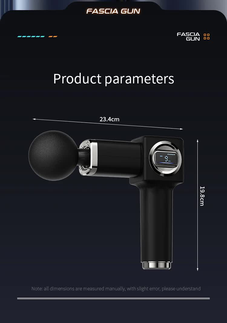 LC-007- blue Professional Massage Gun with LCD Display - Deep Tissue Muscle Massager 5