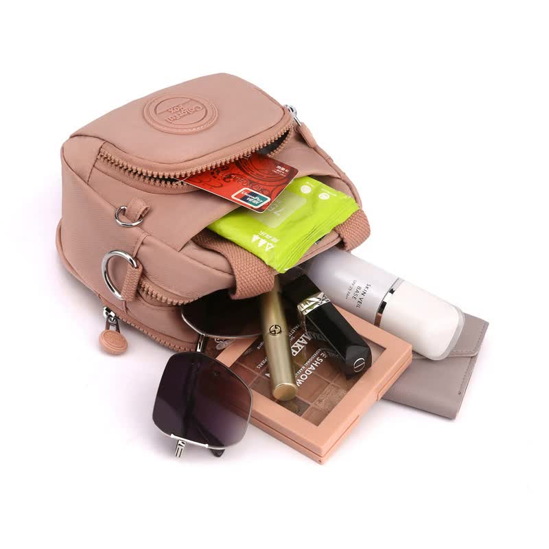 Purple Mini Waterproof Nylon Backpack - Lightweight Casual Crossbody Bag 4