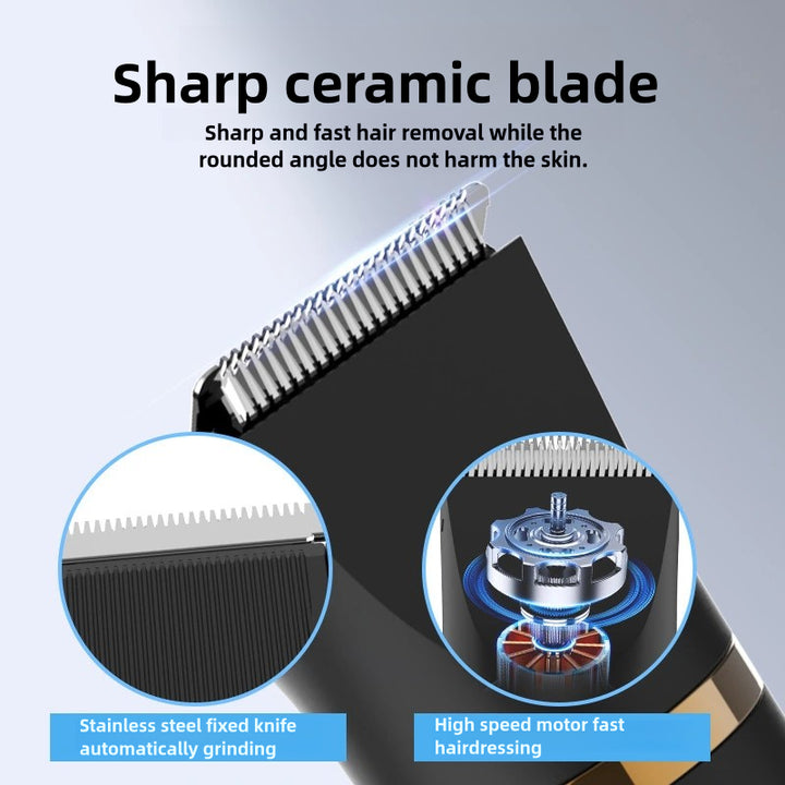 3-in-1 Waterproof Rechargeable Electric Hair Trimmer Set for Men - Professional Grooming Kit 3