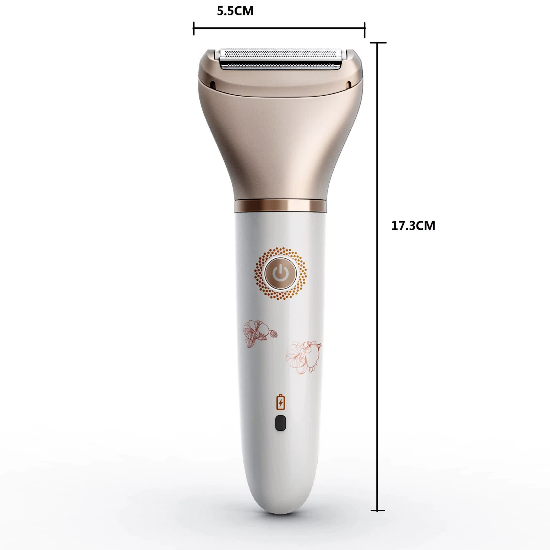 Elegant Rechargeable Electric Lady Shaver with Replaceable Head - Portable Grooming Solution 5
