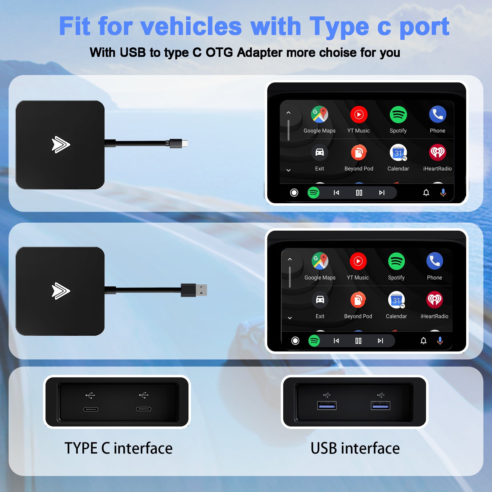 Car Wireless Android Auto Adapter - Transform Wired to Wireless, Bluetooth 5.0 & 5G WiFi 5