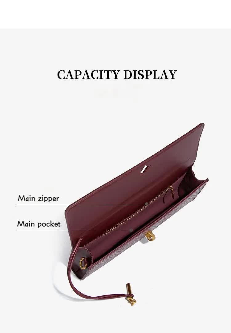 Wine Red Elegant PU Leather Clutch Bag with Snake Print Design - Multi-color Options 3