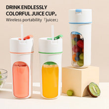 Blue Portable USB Rechargeable Juicer Bottle - 2-in-1 Blender and Drink Cup, 480mL 4