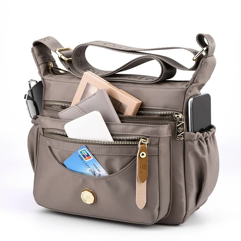 Black Nylon Crossbody Bag with Multiple Compartments - Compact and Stylish Design 3