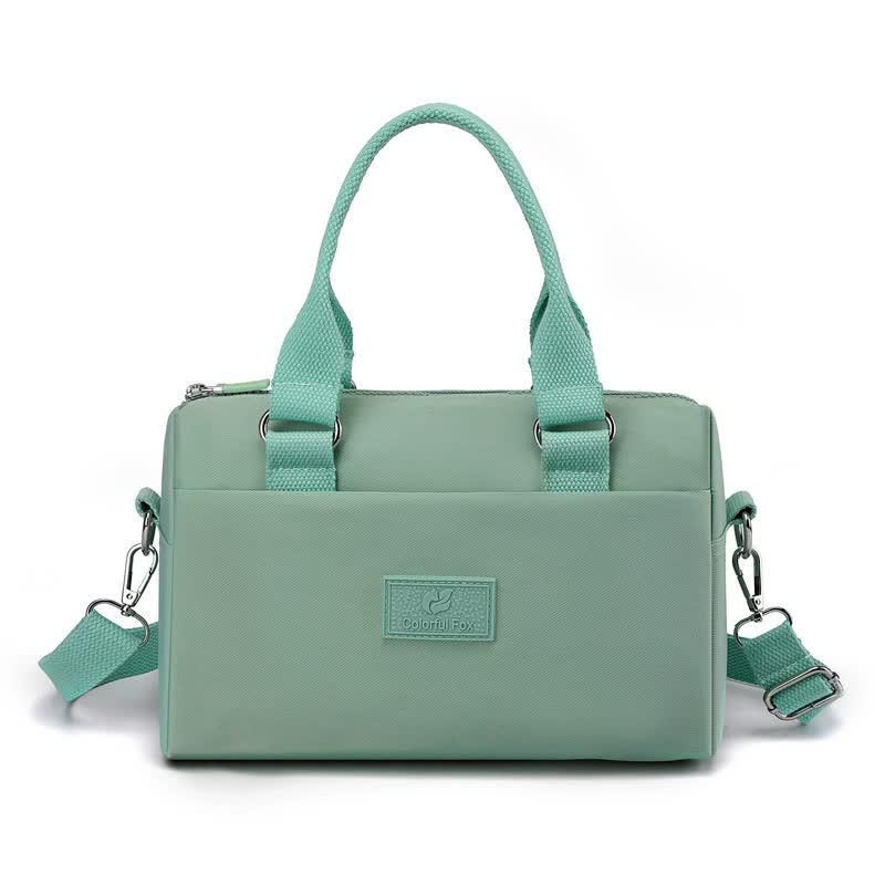 0485# Light Green Multifunctional Nylon Shoulder Bag - Lightweight and Spacious Handbag for Women, 20x15x11cm 6