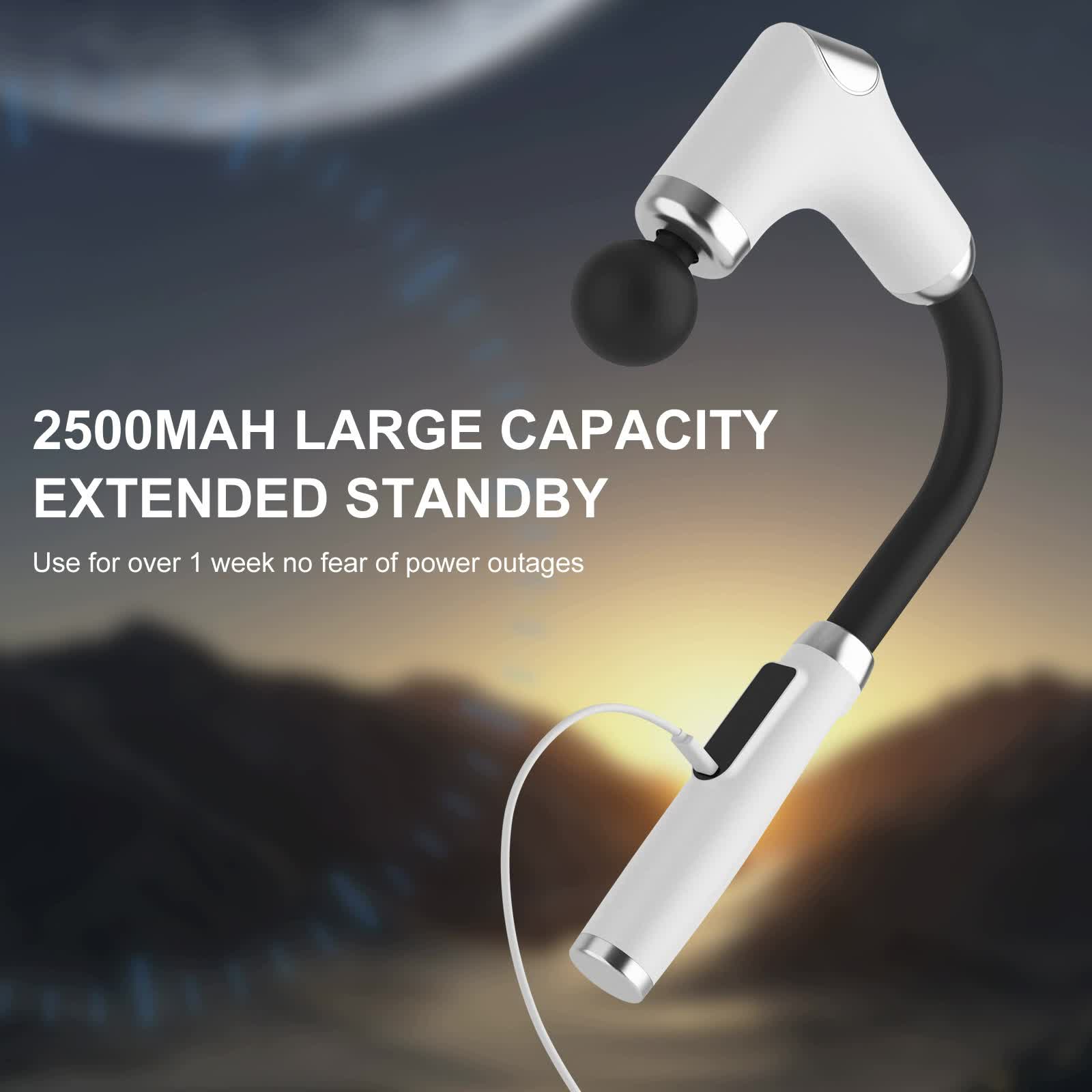 Long-Handle Percussion Massage Gun - Adjustable Speed Muscle Relaxation Device( Four Massage Heads) 4