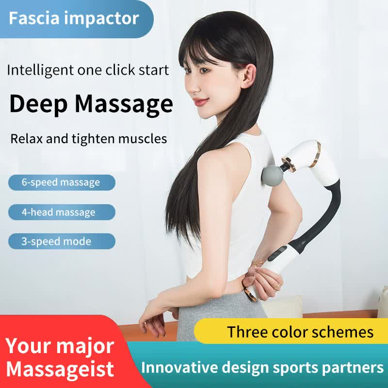 Green Portable Elbow Massage Gun - 2000 mAh Muscle Relaxation Tool 3