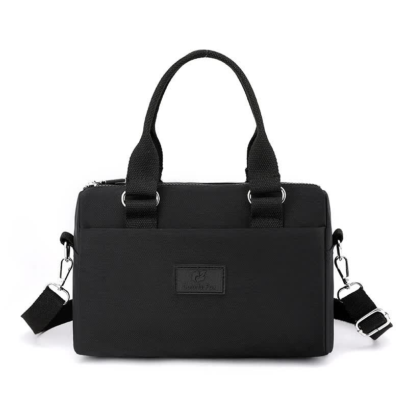 0486# Black Multifunctional Nylon Shoulder Bag - Lightweight and Spacious Handbag for Women, 27x18x14cm 13