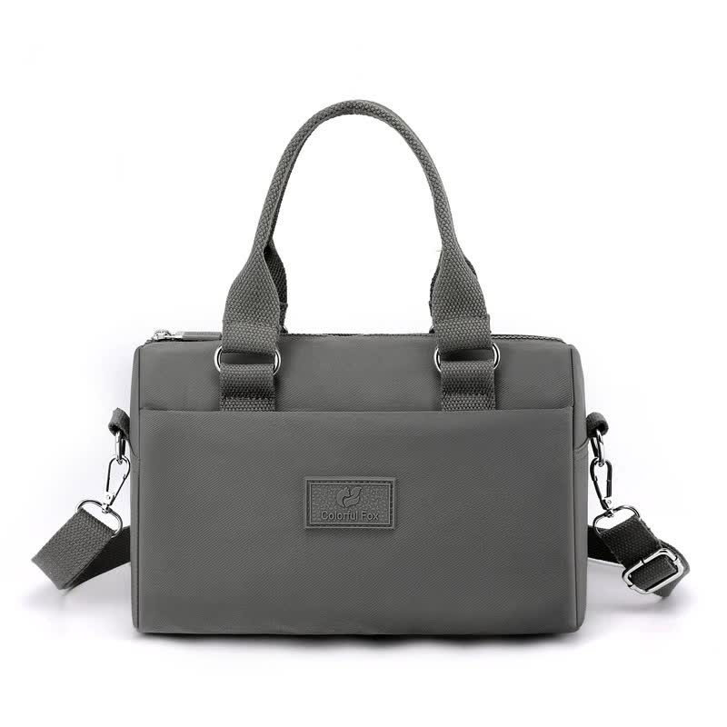 0486# Gray Multifunctional Nylon Shoulder Bag - Lightweight and Spacious Handbag for Women, 27x18x14cm 17