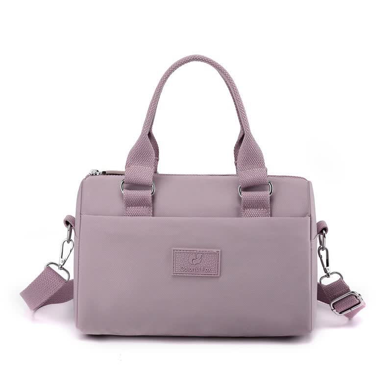 0486# Purple Multifunctional Nylon Shoulder Bag - Lightweight and Spacious Handbag for Women, 27x18x14cm 5