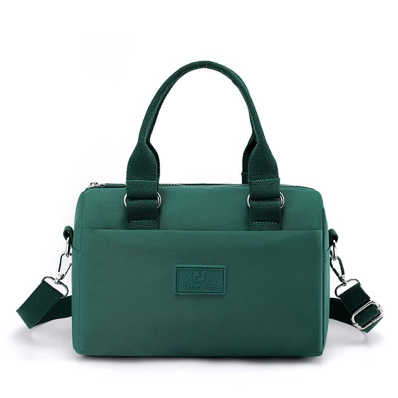 0486# Green Multifunctional Nylon Shoulder Bag - Lightweight and Spacious Handbag for Women, 27x18x14cm 8
