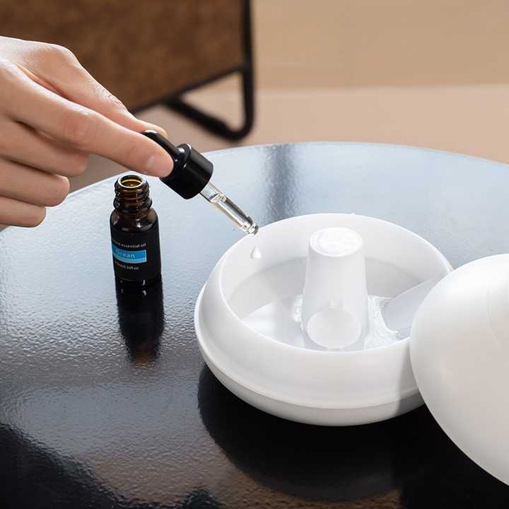 Flame Mountain Aroma Diffuser - 7-Color LED Light, 130ml Capacity, Ultrasonic Mist Maker for Home or Office, Cracked Black 4