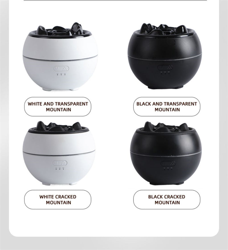 Volcanic Flame Aroma Diffuser (Black Ordinary Style)- 360ml Ultrasonic Humidifier with 7-Color LED Light and Adjustable Mist for Home and Office 4