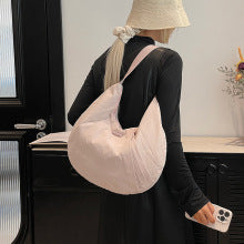 White Waterproof Nylon Lightweight Tote Shoulder Bag - Stylish and Spacious for Daily Commute and Outdoor Activities 3