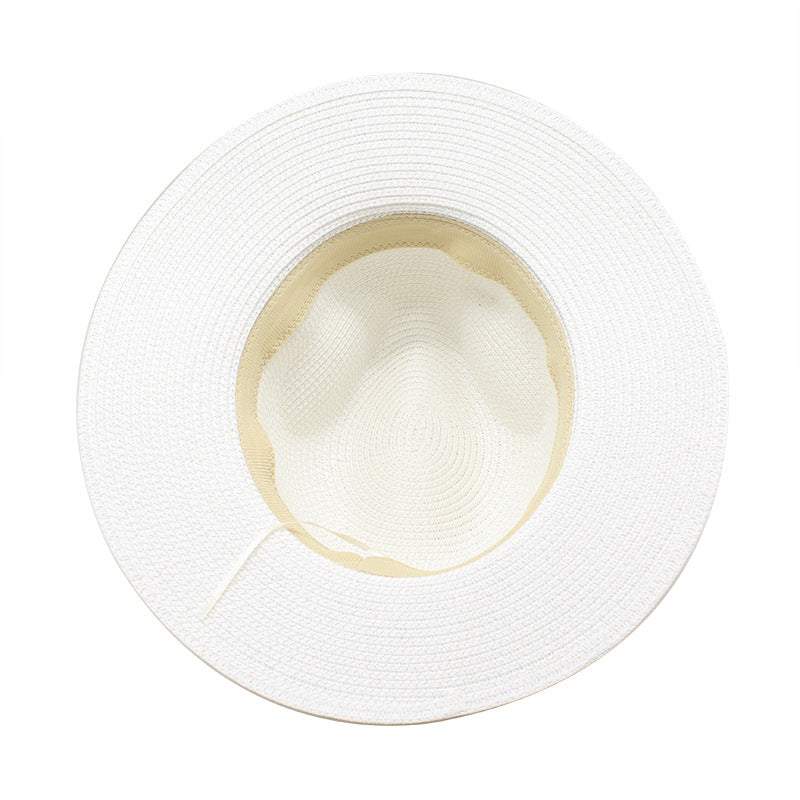 Yellow Women's Wide-Brim Straw Hat with Rhinestones - Elegant and Breathable Sun Hat for Summer Outdoors,M（56-58cm） 3