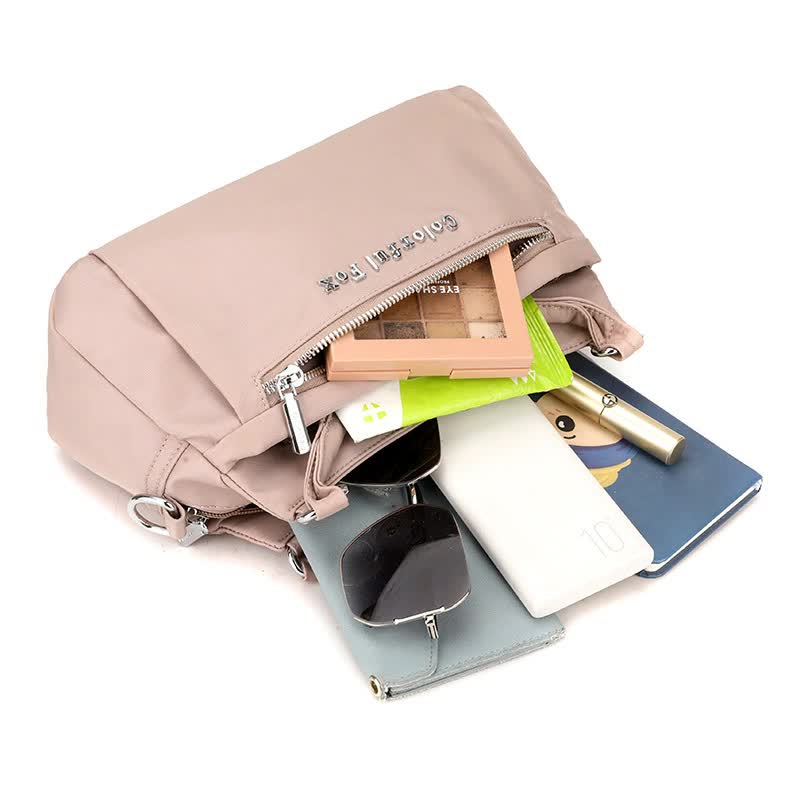 Caramel Color Waterproof Nylon Crossbody Bag - Lightweight and Adjustable Strap Shoulder Bag for Women 3