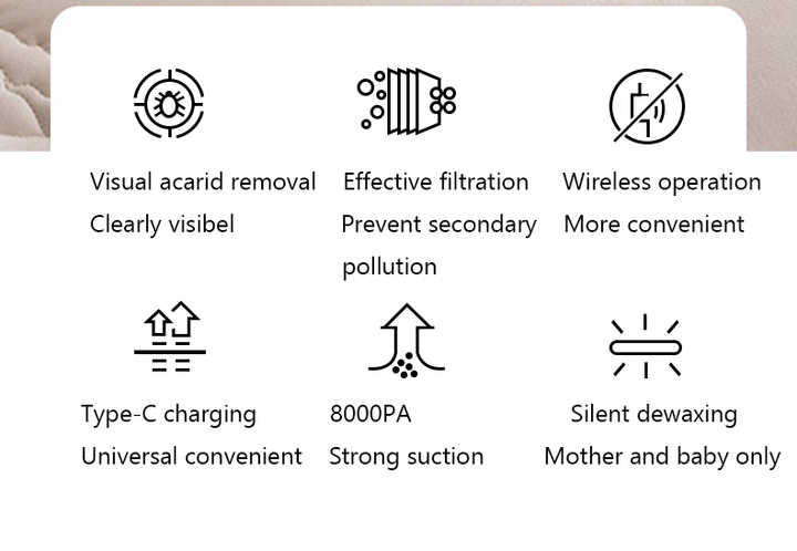 Purple Handheld Dust Mite Vacuum Cleaner - Cordless, High Suction Power, USB Rechargeable 4