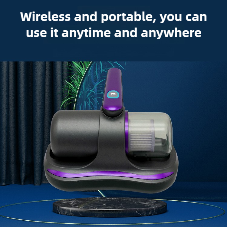 Blue Handheld Dust Mite Vacuum Cleaner - Cordless, High Suction Power, USB Rechargeable 3